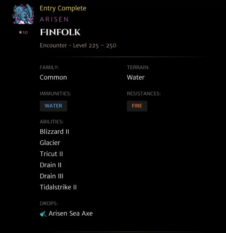 Arisen Finfolk codex entry