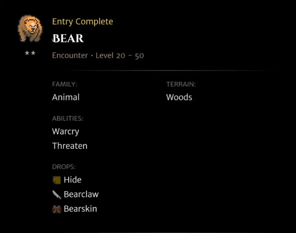 Bear codex entry