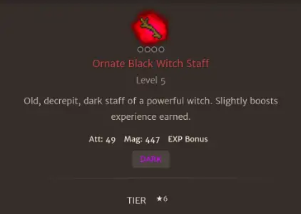 Ornate Black Witch staff