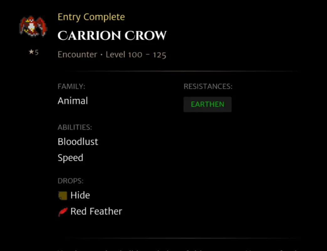 Carrion Crow codex entry