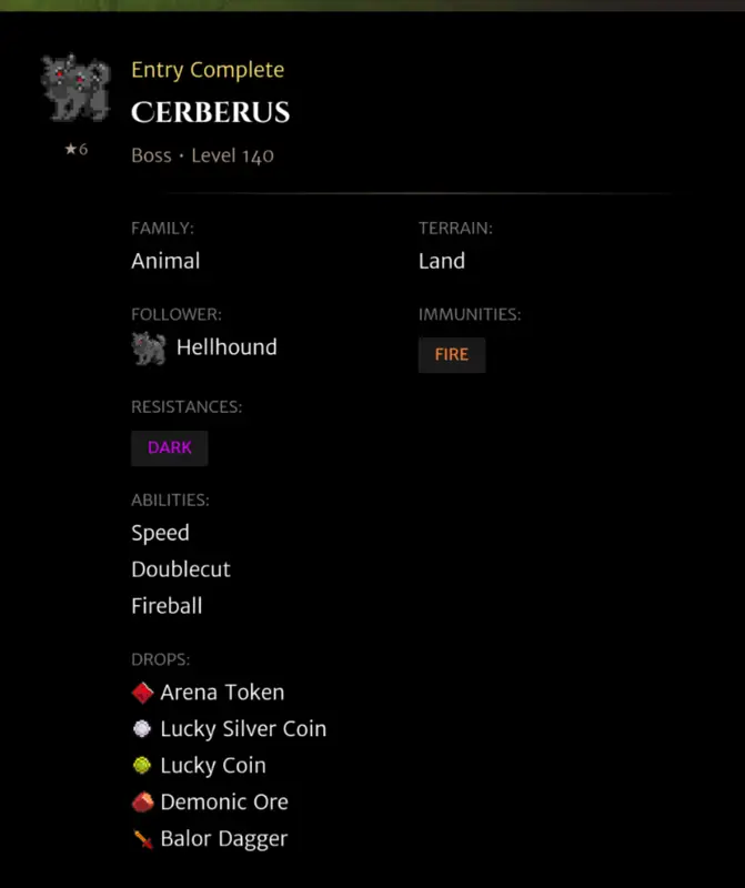 Cerberus codex entry