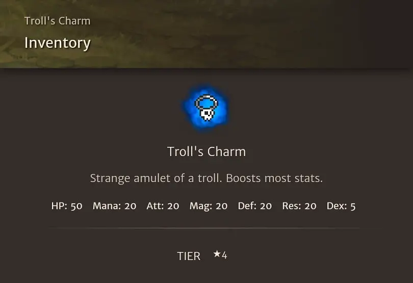 Common quality Troll's Charm