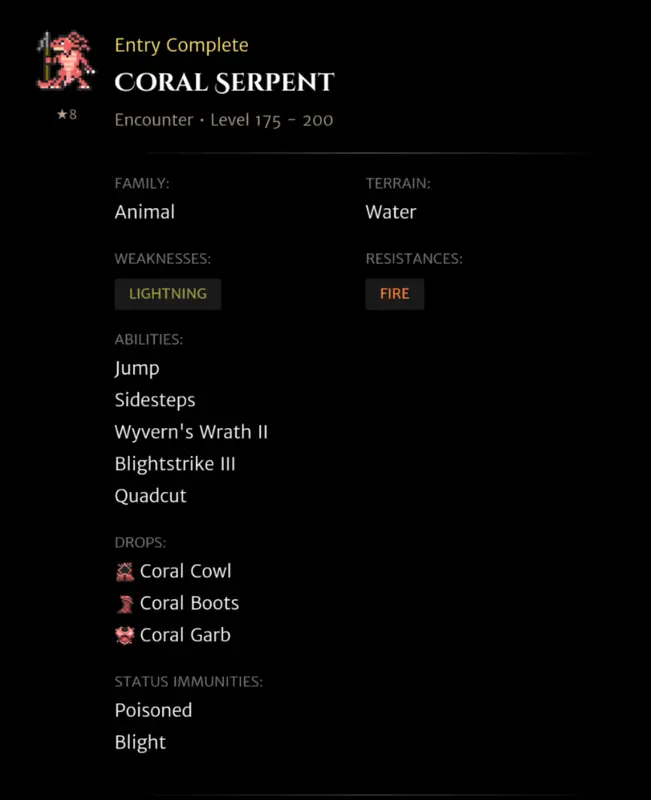 Coral Serpent codex entry