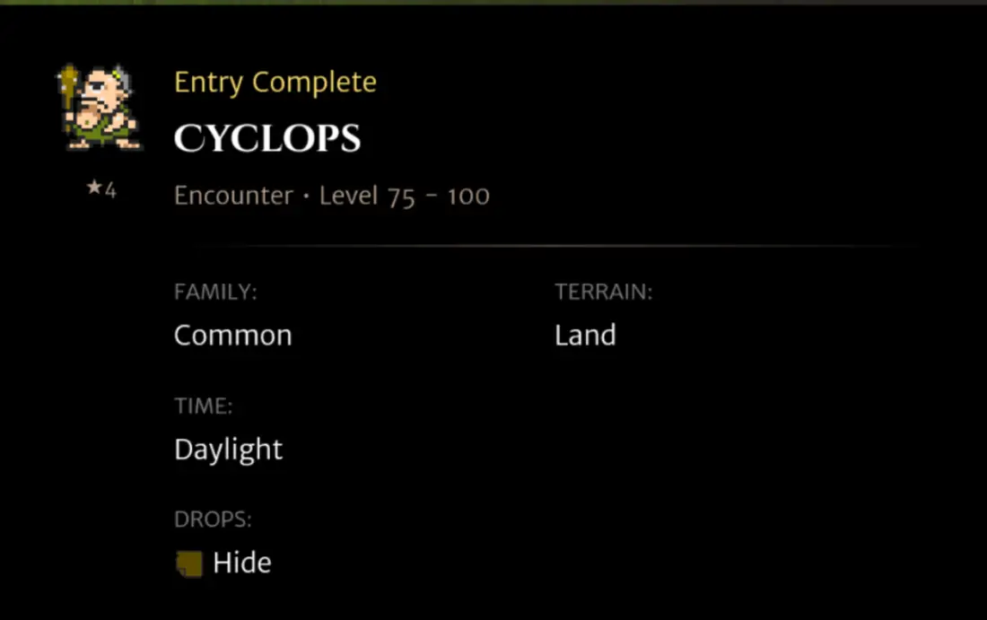 Cyclops codex entry