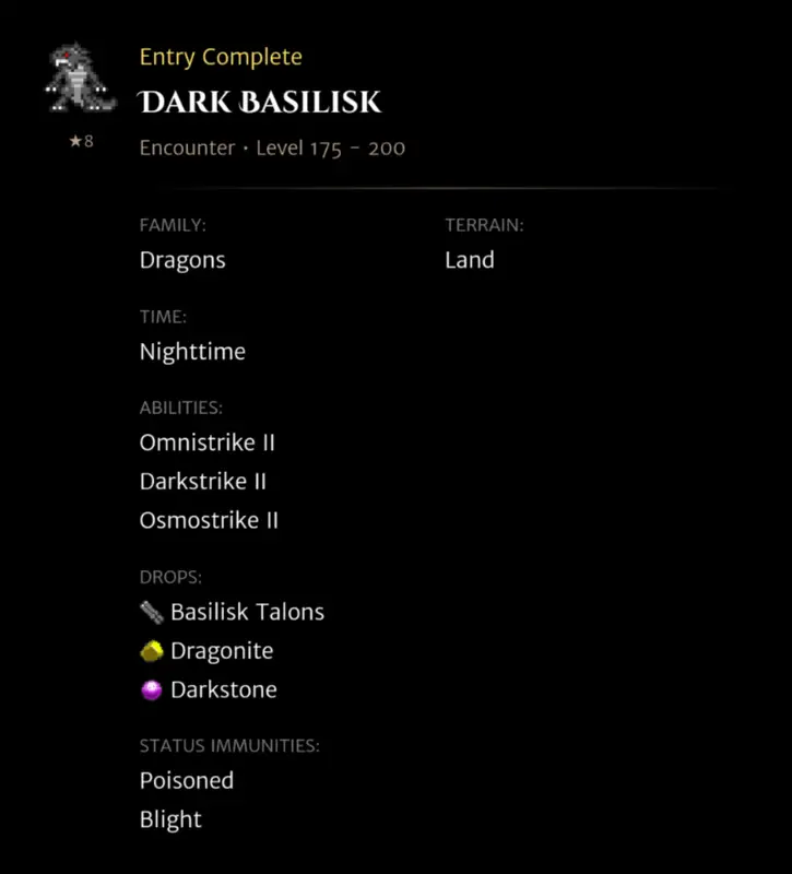 Dark Basilisk codex entry