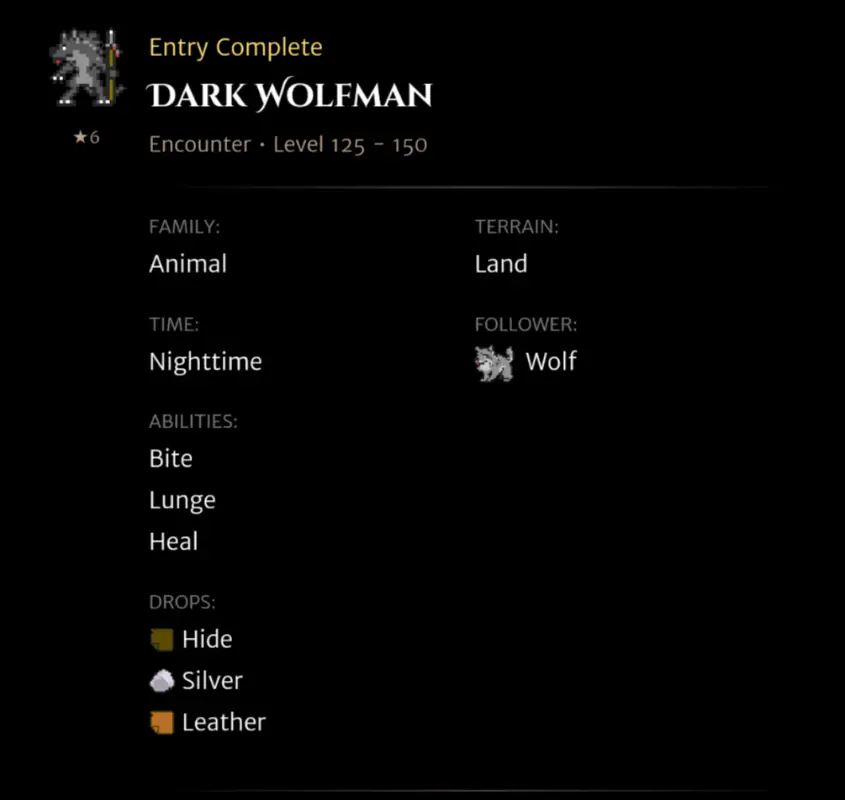 Dark Wolfman codex entry