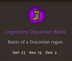 Legendary quality Draconian Boots