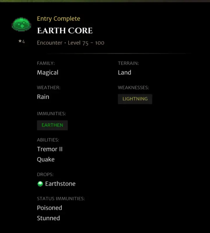 Earth Core codex entry