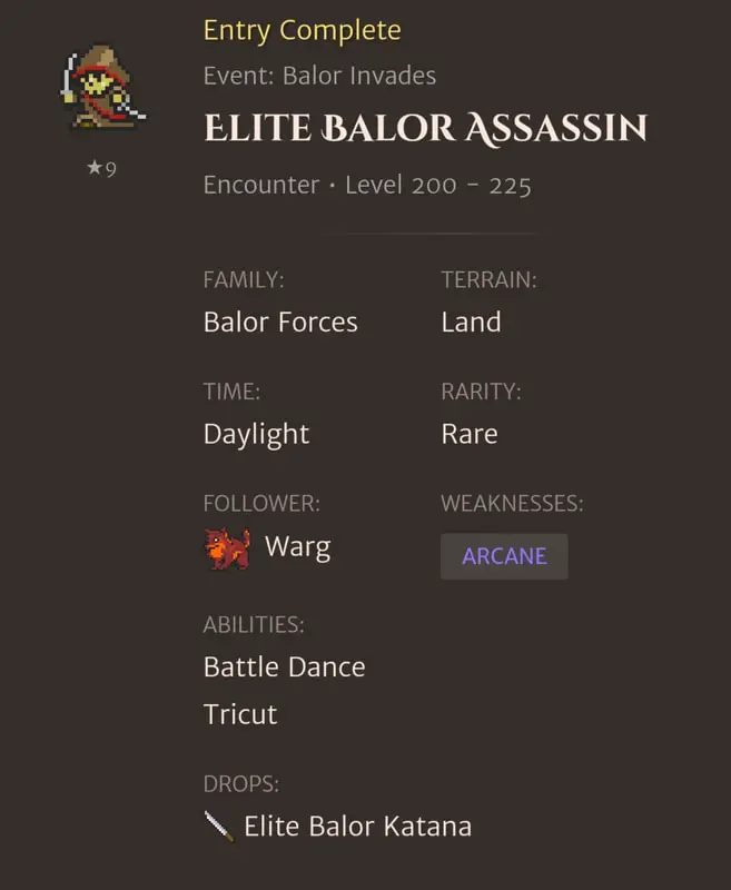 Elite Balor Assassin codex entry