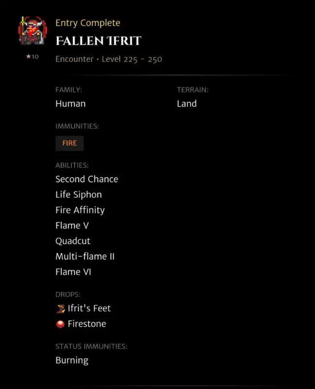 Fallen Ifrit codex entry