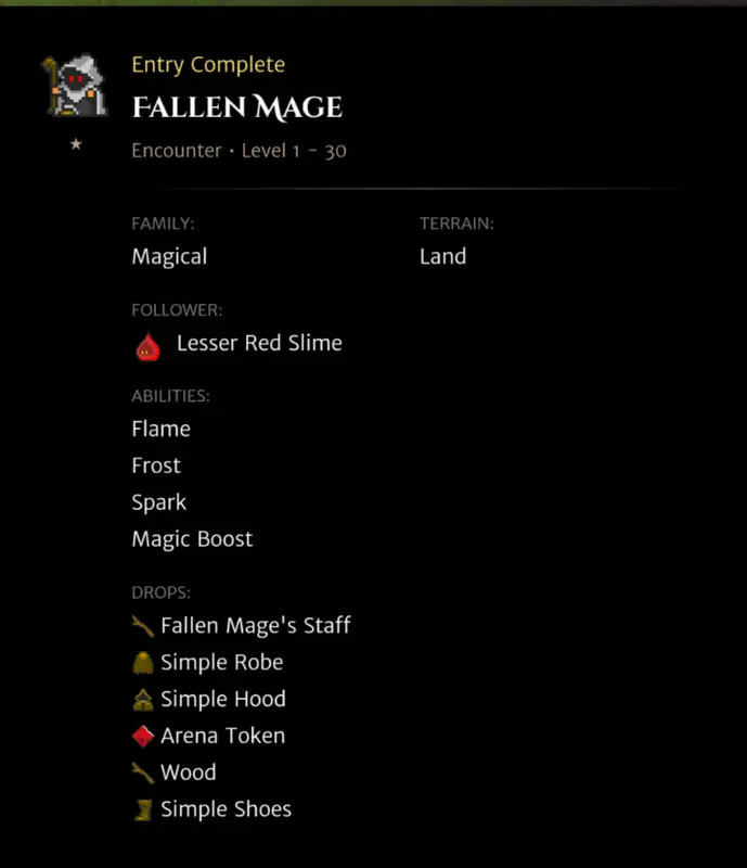 Fallen Mage codex entry