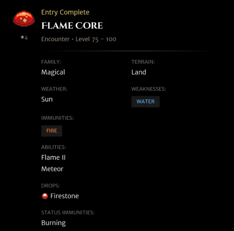 Flame Core codex entry
