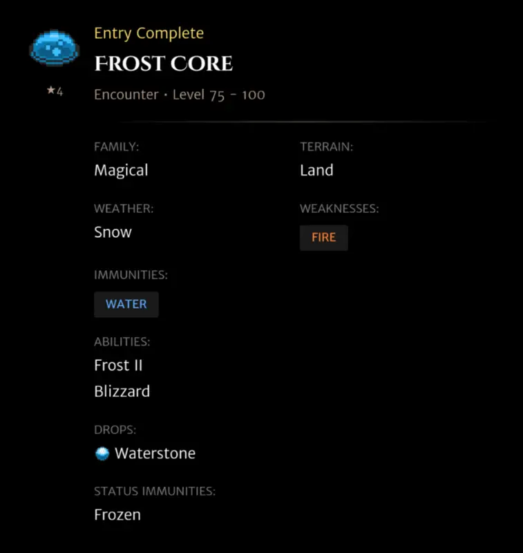 Frost Core codex entry