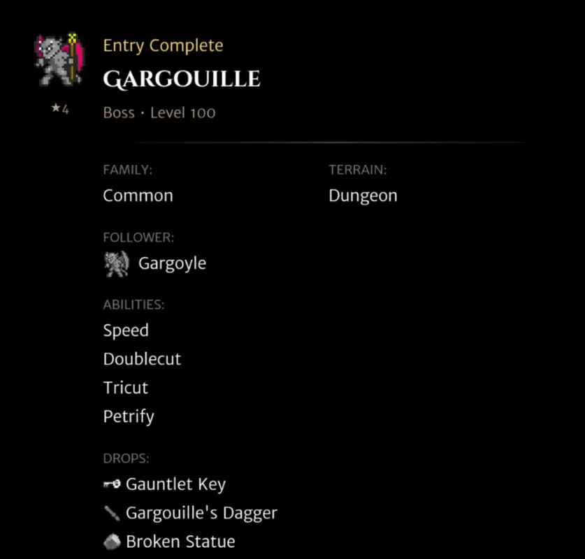 Gargouille codex entry