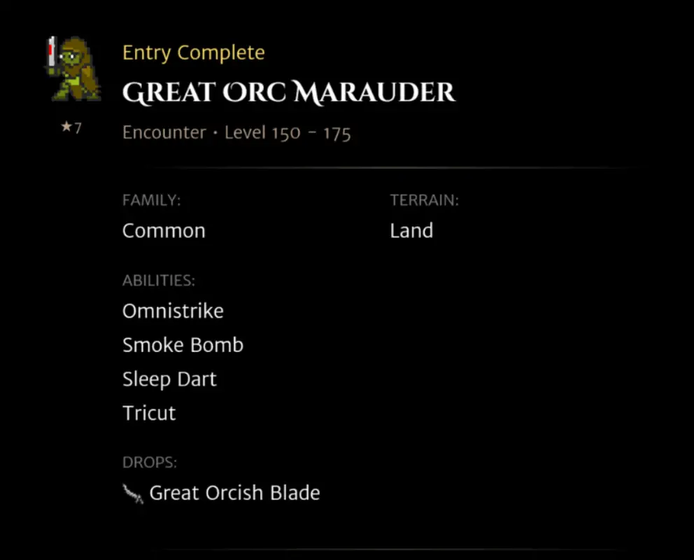 Great Orc Marauder codex entry