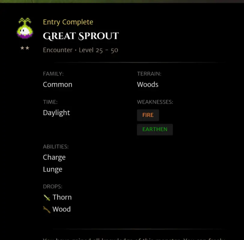 Great Sprout codex entry