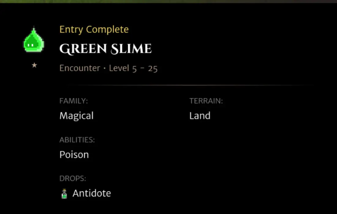 Green Slime codex entry