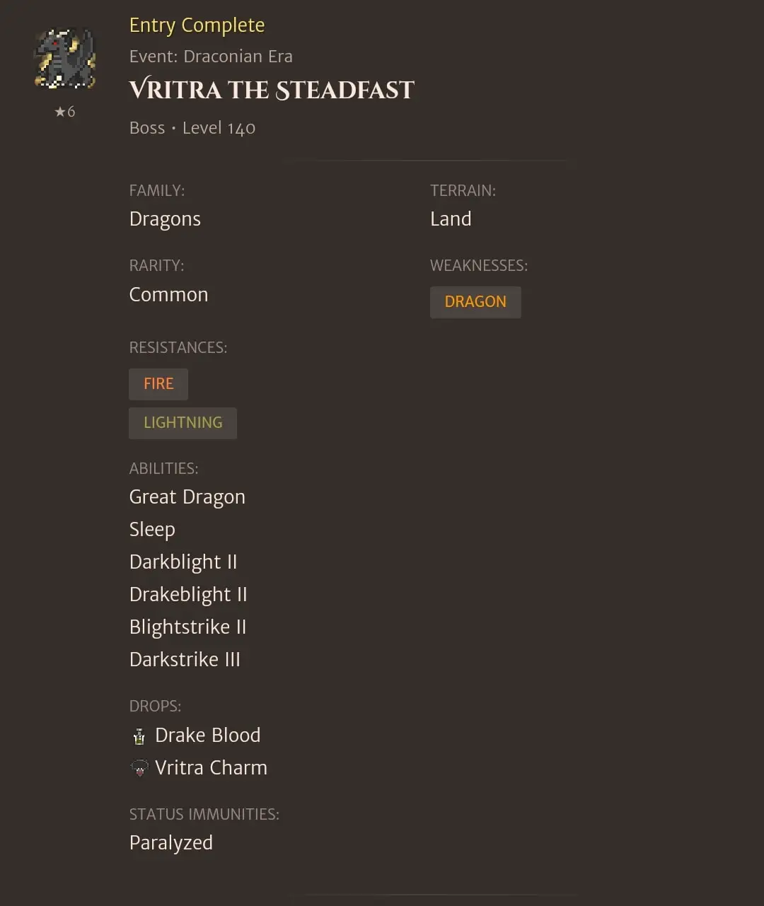 Vritra The Steadfast codex entry