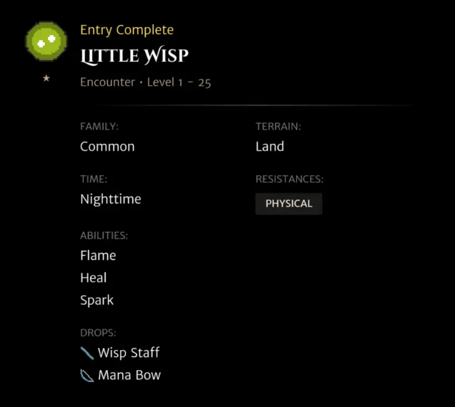 Little Wisp codex entry