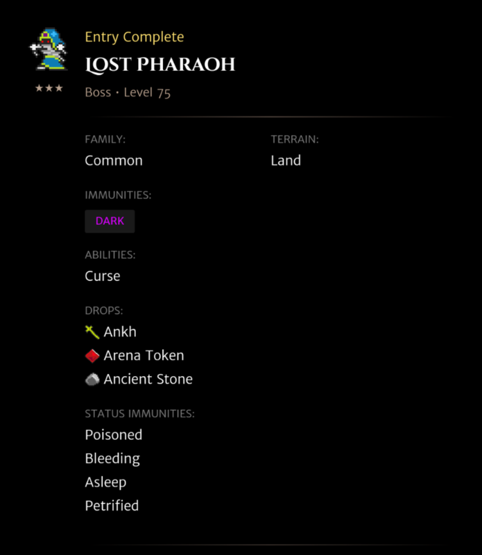 Lost Pharaoh codex entry