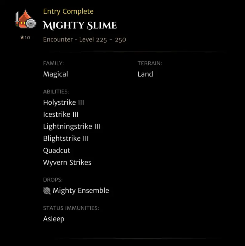 Mighty Slime codex entry