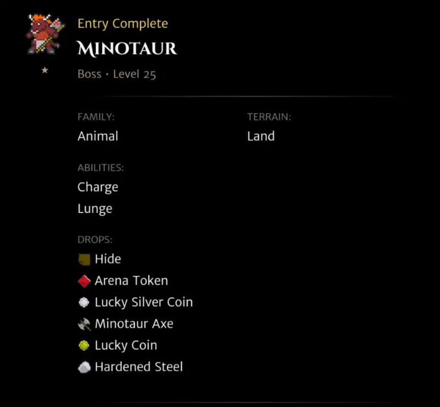 Minotaur codex entry