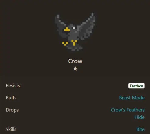 Crow mob details from Orna.Guide