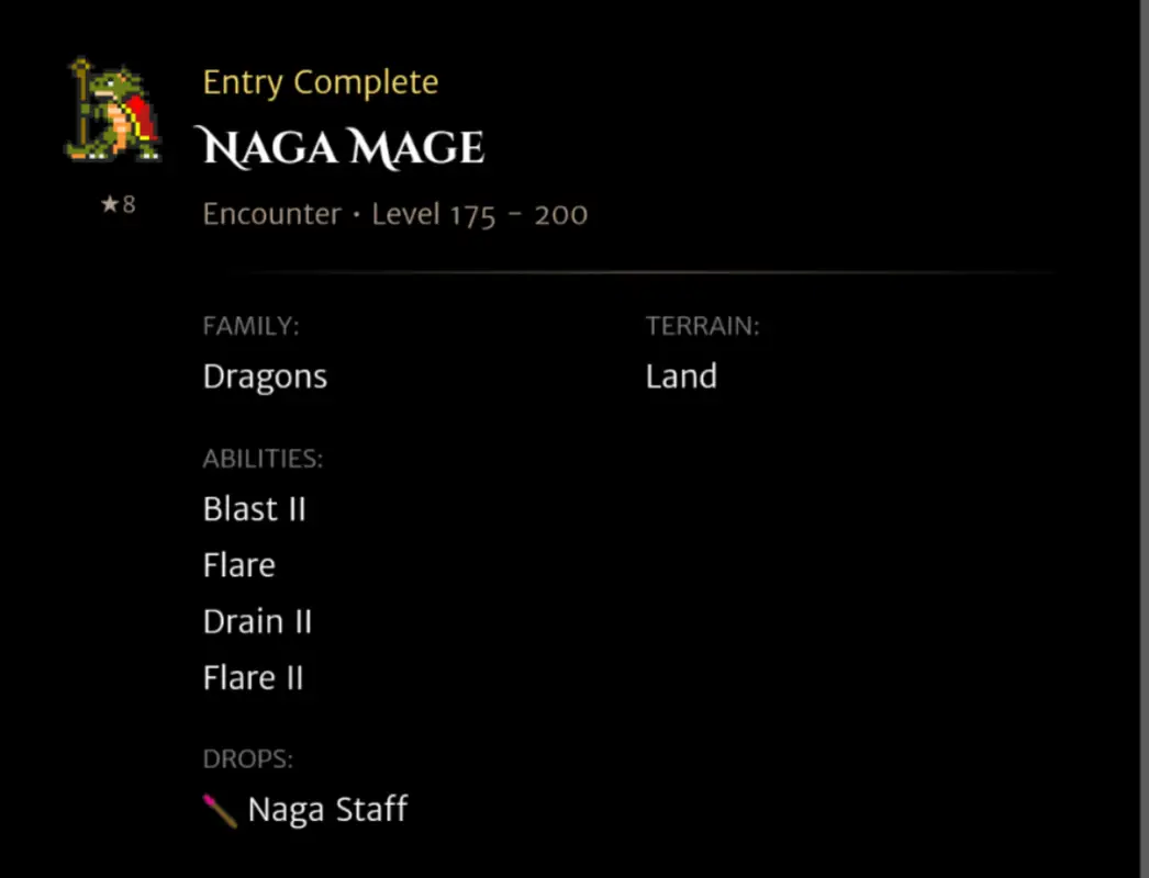 Naga Mage codex entry