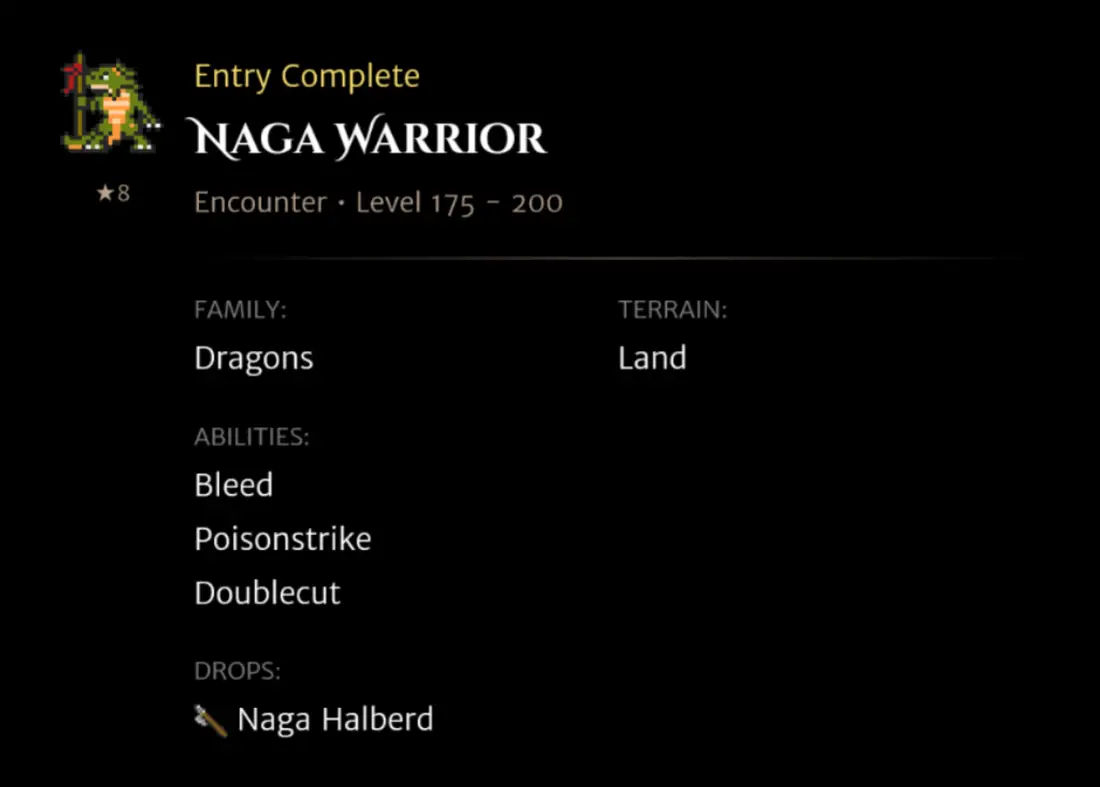 Naga Warrior codex entry