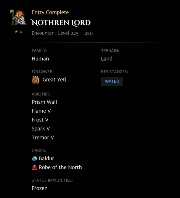 Nothren Lord codex entry