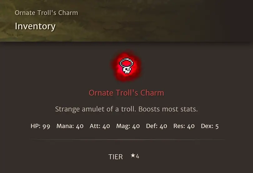 Ornate quality Troll's Charm