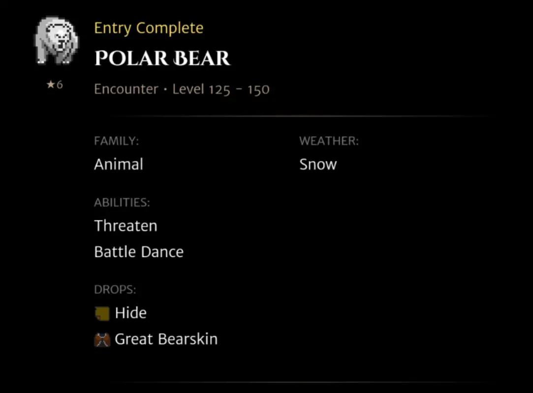 Polar Bear codex entry