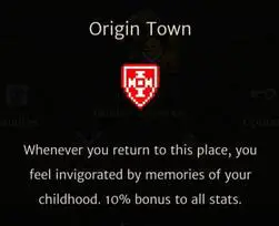Screenshot showing Origin Town bonus