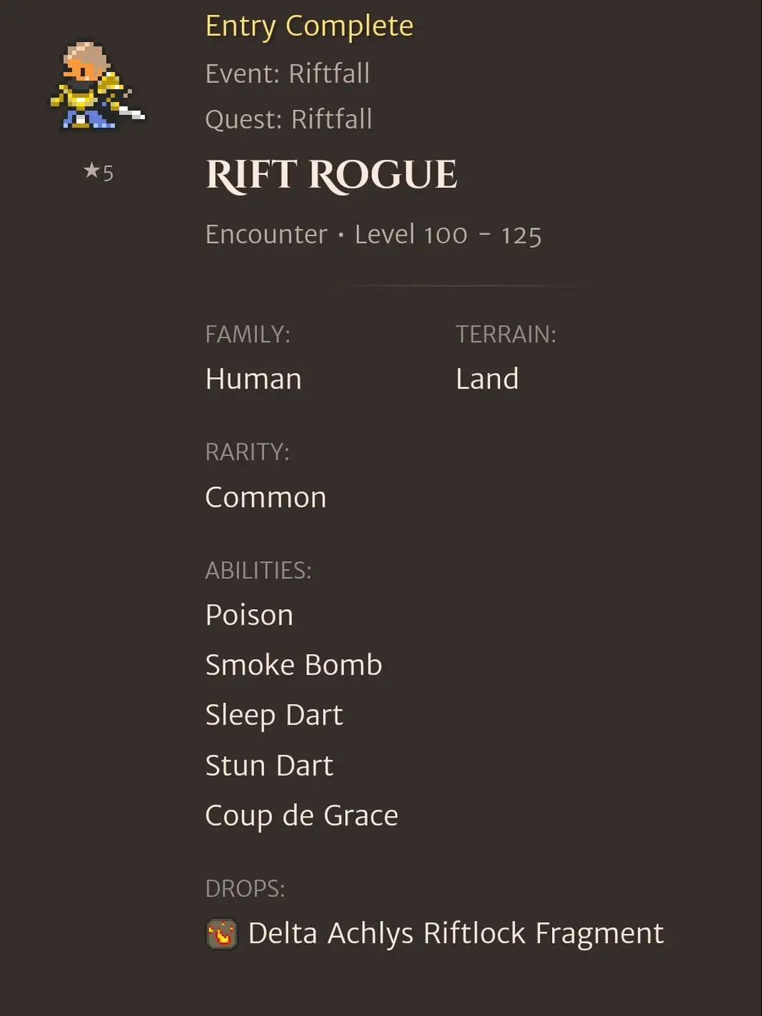 Rift Rogue codex entry