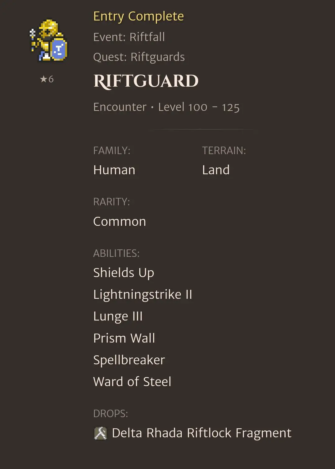 Riftguard codex entry