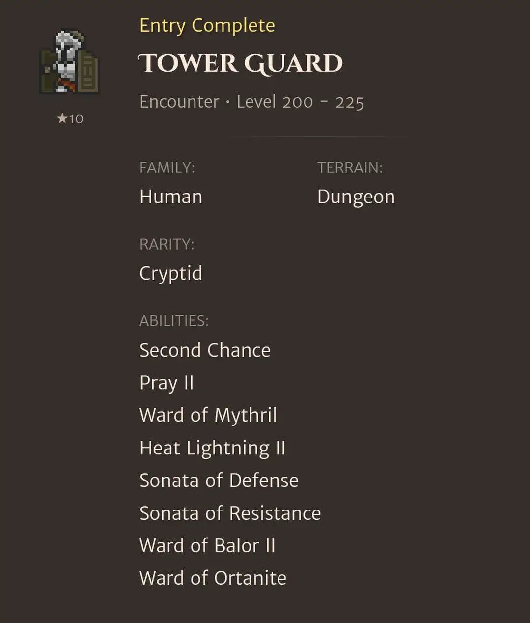Tower Guard codex entry