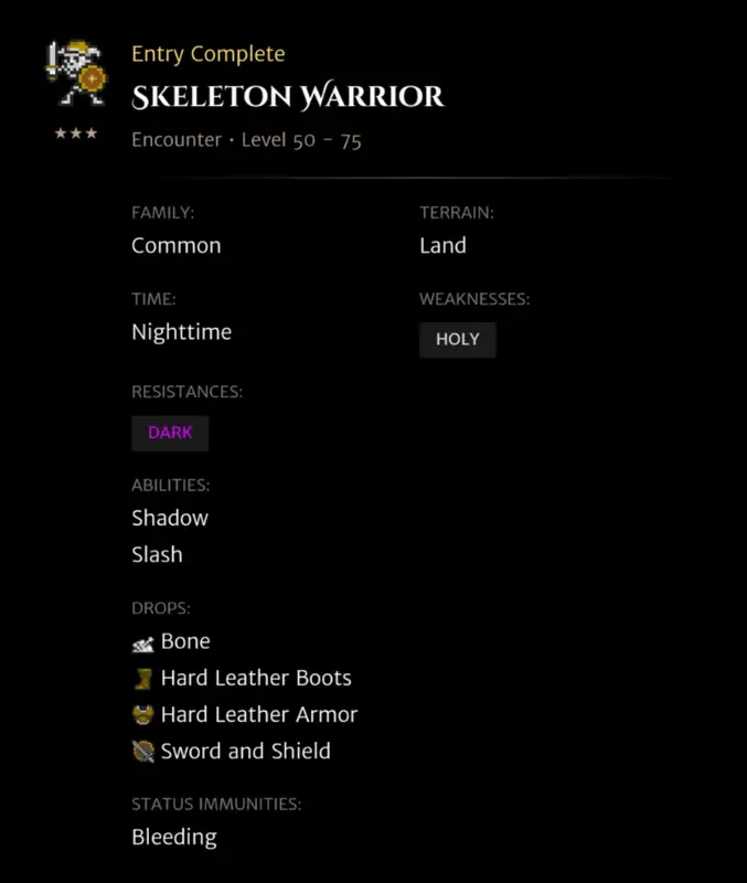 Skeleton Warrior codex entry