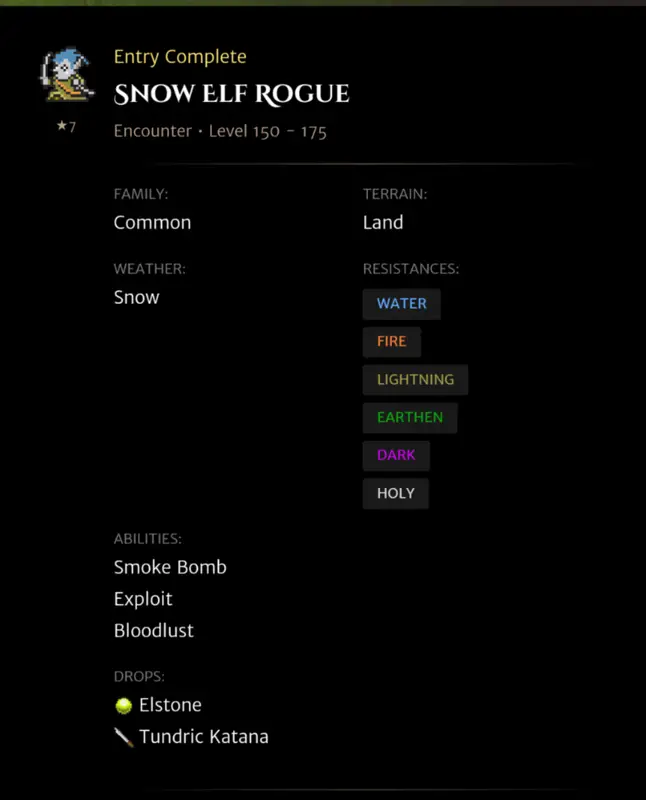 Snow Elf Rogue codex entry