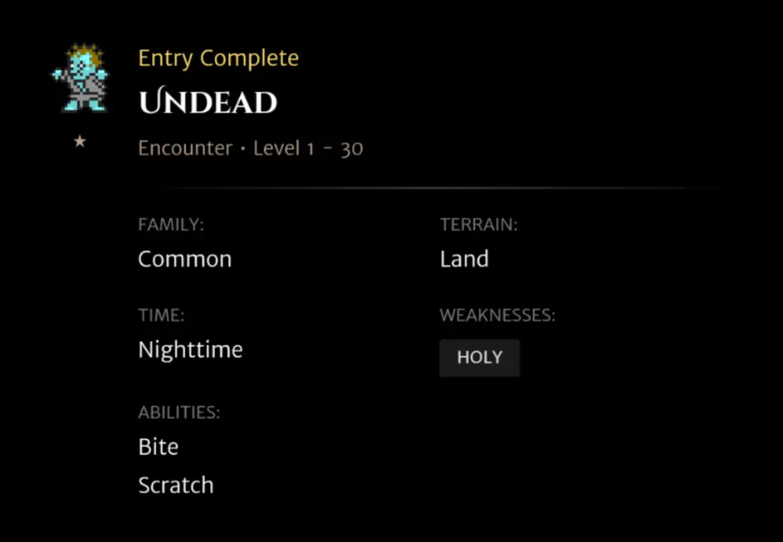 Undead codex entry
