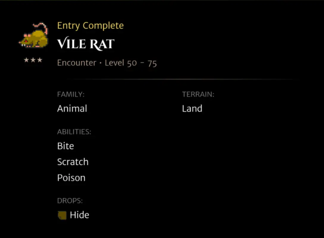 Vile Rat codex entry