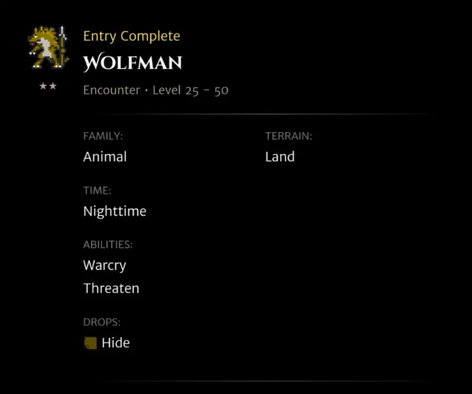 Wolfman codex entry
